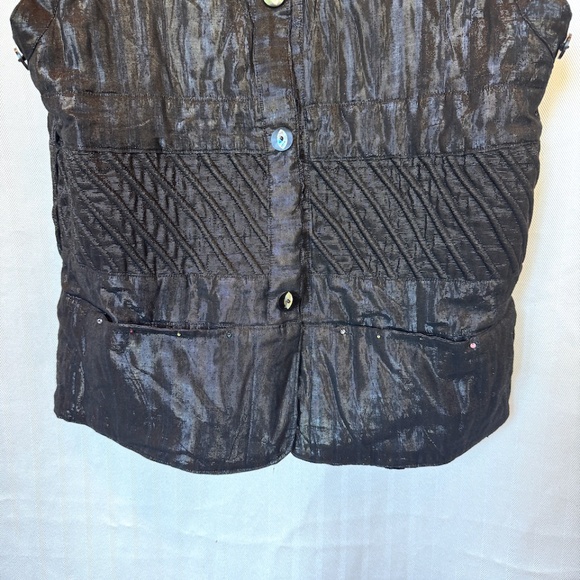NADYA Art to Wear Reversible Velvet Silk Patchwork Vest - Picture 11 of 14